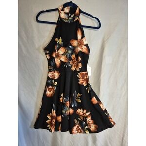 Altar'd State Black Floral Mini Dress